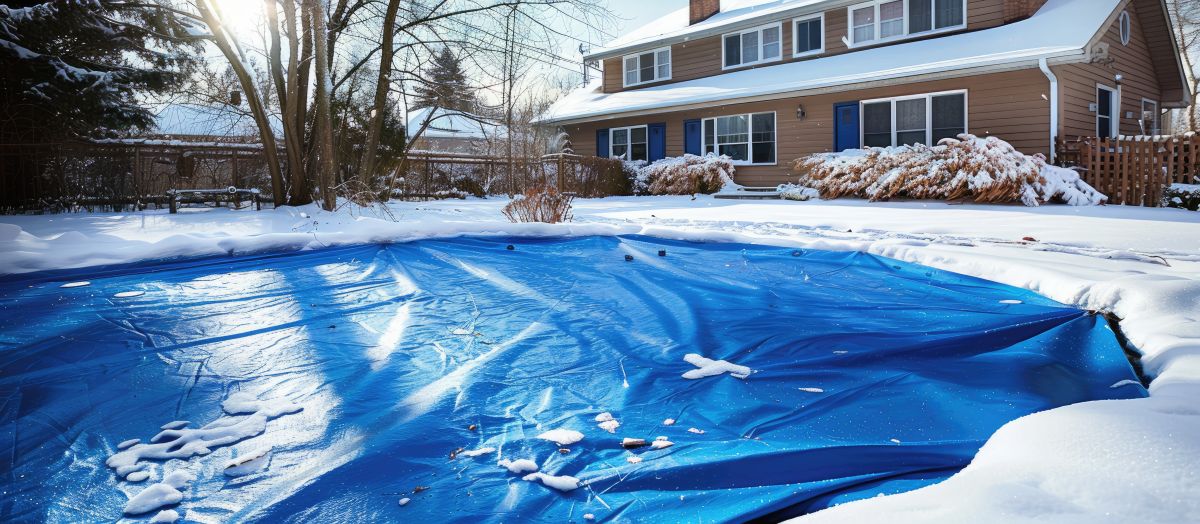 Can you leave a leaf cover on a pool during the winter?